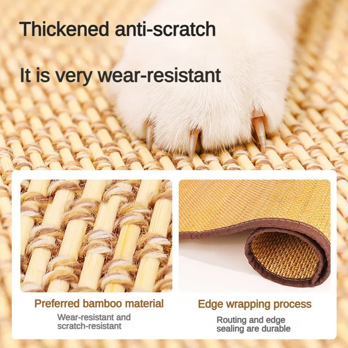 Couch Cat Scratcher Sofa Protecter Scratching Pads, Bamboo mat, and No chipping
