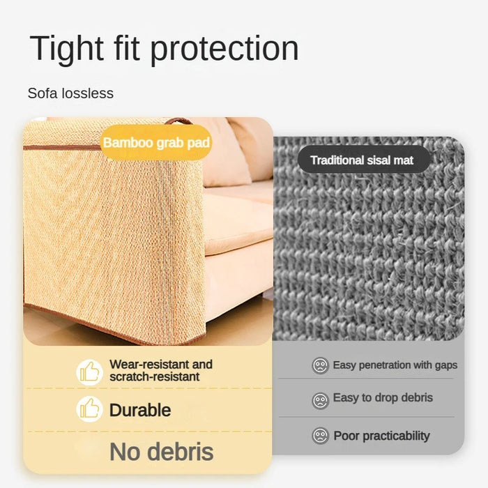 Couch Cat Scratcher Sofa Protecter Scratching Pads, Bamboo mat, and No chipping